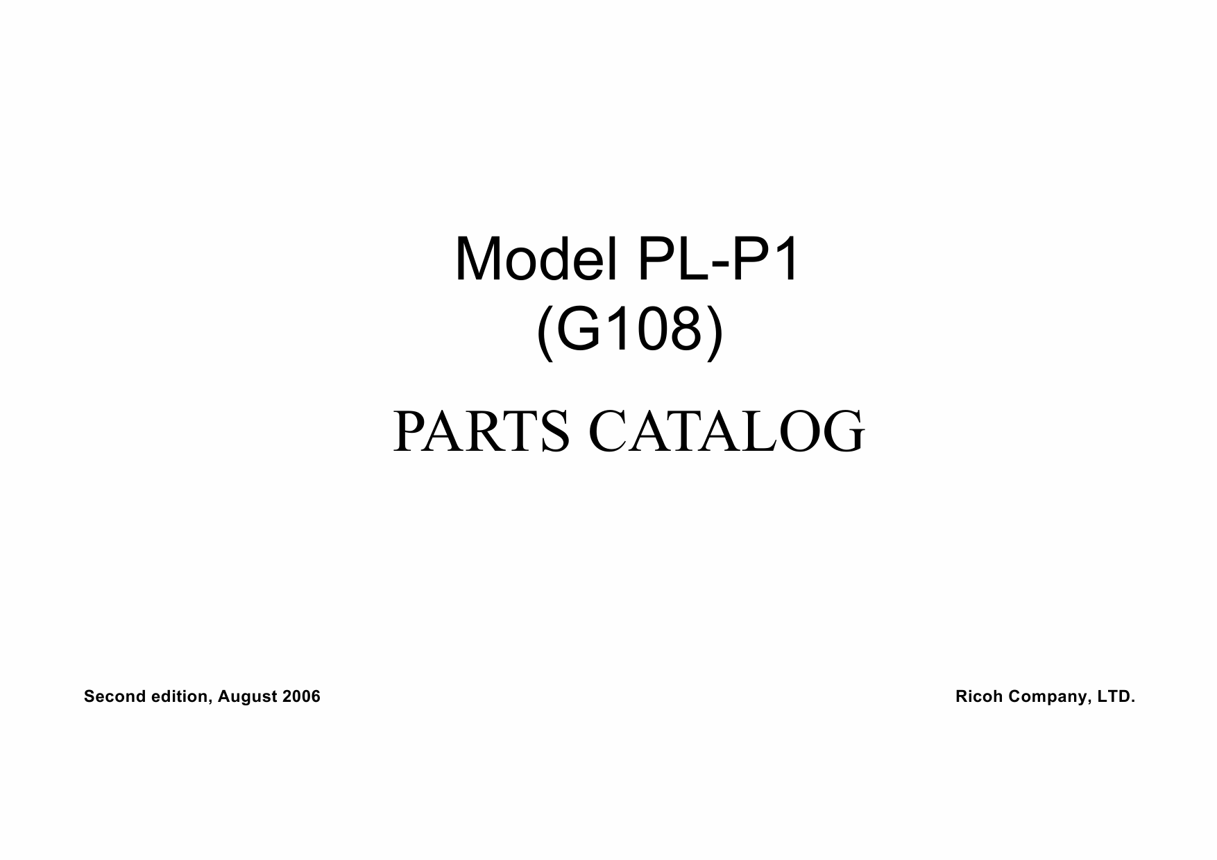 RICOH Aficio CL-1000N G108 Parts Catalog-1